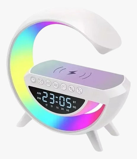 🎵 Parlante 3 en 1 BT-2301 – Sonido, Luces y Carga Inalámbrica en un Solo Dispositivo!